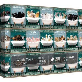 ألغاز حيوان مضحكة للبالغين ، Cat Dog Horse Jigsaw Puzzle 1000 قطعة ، اللغز السخيف يشمل أرنب بقرة دب دب الخنزير الفأرة اللغز الدب