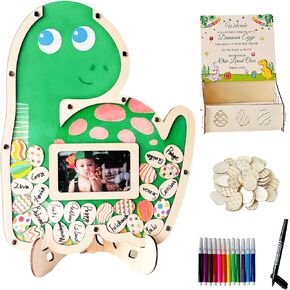 OurWarm Baby Shower Guest Book Alternatives, Dinosaur Baby Shower Decorations with 72 Dinosaur Eggs, Baby Shower Decor Baby Shower Favors for Boys and Girls Baby Shower Sign Baby Shower Advice Cards
