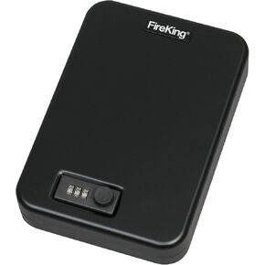 FireKing Safe, Lock Box for Home, Compact Safe for Valuables, Small & Portable, Programmable, Combination Lock, Black