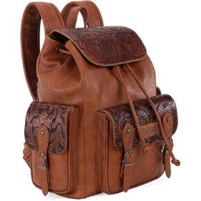 Montana West x Wrangler Backpack Purse for Women Men Western Backpack Floral Tooled Travel Bags
