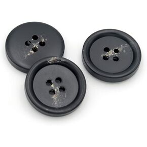20pcs Craft Sewing Handmade Resin Buttons Mini Clothes Blazer Shirts Snaps (18mm, Black)