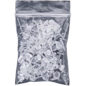 60Pcs/Pack Transparent Plastic Earrings, Simple Clear Plastic Stem Ear Stud Invisible Replacement Earring Accessories Arts, Crafts and Sewing for Jewelry Making