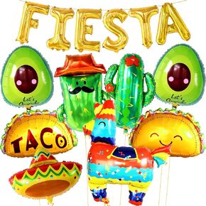 Katchon ، ضخمة 14 PCS Fiesta Party Decorations - Taco Fiesta Balloons | بالونات Cinco de Mayo ، زخارف حفلة تاكو | ديكورات حفلة سينكو دي مايو | زينة الحفلات المكسيكية ، زخارف العيد