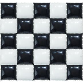 Black And White Square Foil Balloons Wall Backdrop Double Sided Balloon Arch Garland Kit for Anniversary Bachelorette Birthday Engagement Bridal Baby Shower Party Decorations