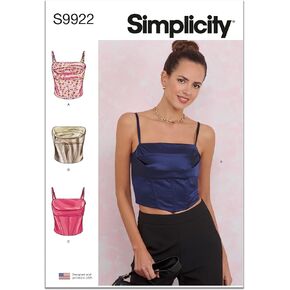 Simplicity Misses' Slim Fit Corsets Sewing Pattern Packet, Design Code S9922, Sizes 6-8-10-12-14, Multicolor