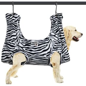 Pet Hammock for Grooming. Harness for Cats and Dogs. Dog Holder. Ear, Eye and Nails Care. Hanging Harness. Restraint Bag. Breathable and Comfortable Hammock. Helper. (Zebra, Small)