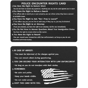 ABNTY Metal Miranda Rights Card - Bilingual English & Spanish - Legal Rights Reminder for Spanish-Speaking Detainees, Law Enforcement