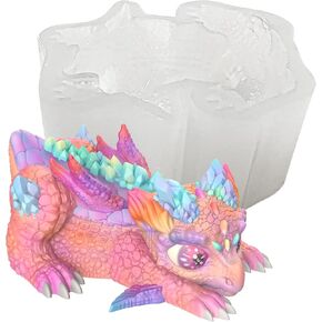 Crystal Dragon Baby 3D Epoxy Resin Silicone Mold for Fondant Sugar Craft, Cake Topper Decorating, Polymer Clay, Plaster