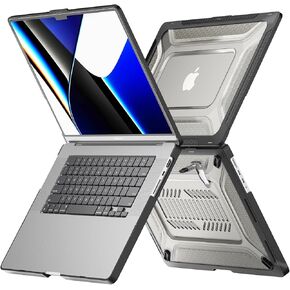 Batianda Shockproof Case for New M4 MacBook Pro 16 inch 2024 2023 2021 M3 M2 Pro Max Chip,Honeycomb Surface Design Durable Protective Hard Shell with TPU Bumper and Fold Stand & Keyboard Cover, Navy