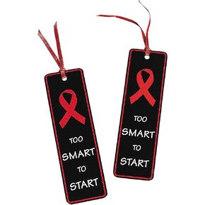 Red Ribbon Week Drug Free Bookmarks with Ribbon (Bulk Set of 48)
