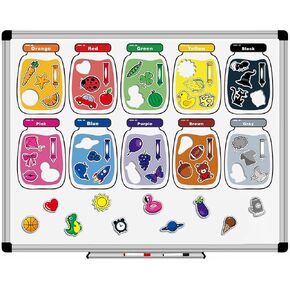 10 Pieces Magnetic Color Recognition Sorting Set, Educational Magnets for Refrigerator Whiteboard, Fine Motor Skills Toys for Boys Girls 3 4 5 Years Old