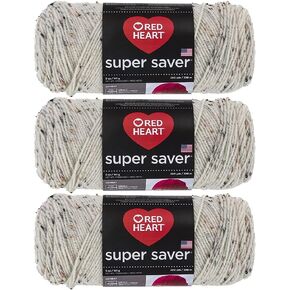 Red Heart Bulk Buy Super Saver Yarn (3-Pack) (Aran Fleck)