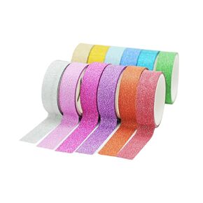 مجموعة شريط بريق DIY - شريط تقنيع 12 لفائف ، شريط زخرفي للفن للفن ، شريط سجل القصاصات ، الديكور والحرف ، متعدد الكرومي