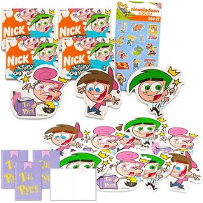 Nickelodeon Fairly Odd Parents Party Favors Set - Bundle with 12 Fairly Odd Parents Mini Notebooks, 12 Magnets, and Stickers | Fairly Odd Parents Party Supplies