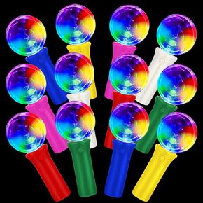 12 Pcs LED Disco Ball Wand Flashing LED Light up Wand with 3 Modes 70s Disco Party Decorations Disco Glow Accessories Disco Party Favors for Stage Props Bachelorette Birthday Party(Colorful)