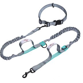 Hands Free Dog Leash for Large Medium and Small Dogs Suitable for Running Walking Jogging and Hiking Adjustable Waist Belt Dual-Handle Reflective Durable Bungee by Innoshopp
