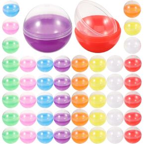 BESTOYARD 50pcs Fillable Capsules, 1.7-Inch Vending Machine Capsules Ball Bauble Sphere Plastic Openable Twisted Balls Sphere Grab Balls Gumball Claw Machines Prizes Containers