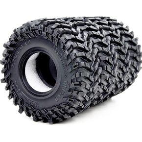 HOBBYSOUL 1.0 Crawler Tires 58mm Tall 1.0'' Mud Slingers Super Soft Sticky Tyre for RC 1/24 SCX24 1/18 TRX4M Upgrades