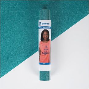 Stahls' HTV Heat Transfer Vinyl CAD-Cut Glitter Flake for Cotton, Polyester, Tri-Blends Lab-Tested for 50+ Washes, Compatible with All Cutters. Easy to Cut & Weed, Iron on Vinyl (Black)