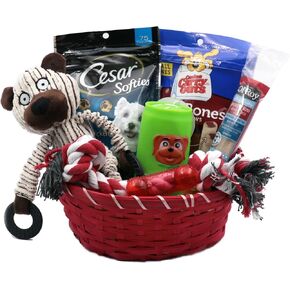 Delux Dog Gift Basket Treat Crew Toys Package DGB04
