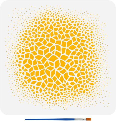 Fingerinspire تتلاشى أنماط الاستنسل للطلاء 11.8x11.8inch زهور قابلة لإعادة الاستخدام قالب الرسم مع فرشاة الطلاء بلاستيك أنماط غير منتظمة القالب اليومية موضوع السمة للحرف اليدوية DIY in Kuwait