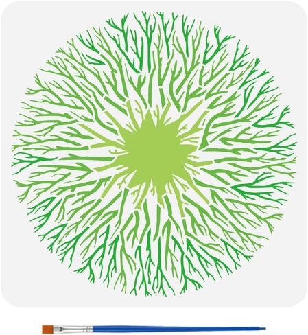 Fingerinspire تتلاشى أنماط الاستنسل للطلاء 11.8x11.8inch زهور قابلة لإعادة الاستخدام قالب الرسم مع فرشاة الطلاء بلاستيك أنماط غير منتظمة القالب اليومية موضوع السمة للحرف اليدوية DIY in Kuwait