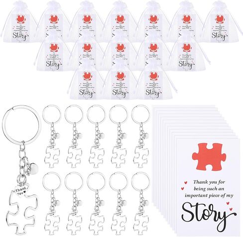 30 Sets Thank You Gift Bulk Teacher Appreciation Gifts Puzzle Keychain with Thank You Card Organza Bag for Teacher in Saudi Arabia