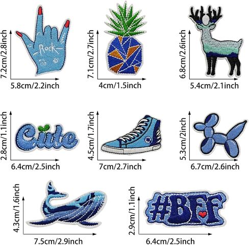 8 PCS Heart Shape Sew on Patches Ball Sports Style Iron on Patches Embroidered Appliques Sticker Patches for Clothes Dress Hat Jeans in Saudi Arabia
