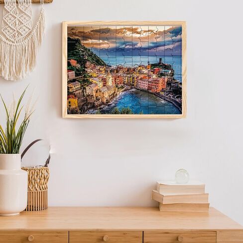 Puzzles for Adults Jigsaw 500 Piece Cinque Terre Natural Scene Sunset Modern Landscape for Family Fun Games Challenging Puzzle 20" x 14.5" in Saudi Arabia