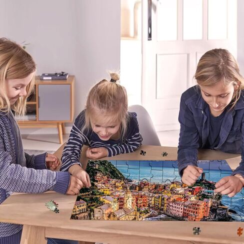 Puzzles for Adults Jigsaw 500 Piece Cinque Terre Natural Scene Sunset Modern Landscape for Family Fun Games Challenging Puzzle 20" x 14.5" in Saudi Arabia