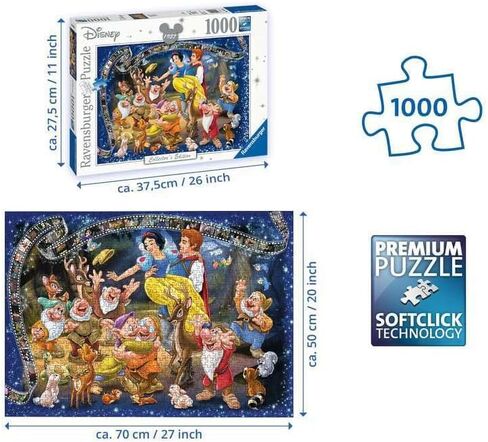 Ravensburger Disney Snow White Collector's Edition Puzzle | 1000 Unique Pieces | Softclick Technology Ensures Precise Fit | Ideal for Adults and Kids Aged 12+ in Kuwait