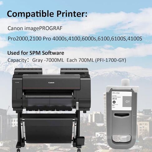 PFI-1700 PBK (Photo Black) 700ml أصباغ خرطوشة الحبر لـ Canon ImagePrograf Pro Series Pro2000 2100 Pro 4000s 4100 6000s 6100 6100S 4100S in Kuwait