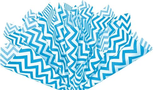 Flexicore Packaging Black Chevron Print Gift Wrap Tissue Paper Size: 15 Inch X 20 Inch | Count: 10 Sheets | Color: Black Chevron (Turquoise, 50 Sheets) in Kuwait