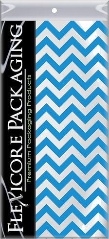 Flexicore Packaging Black Chevron Print Gift Wrap Tissue Paper Size: 15 Inch X 20 Inch | Count: 10 Sheets | Color: Black Chevron (Turquoise, 50 Sheets) in Kuwait