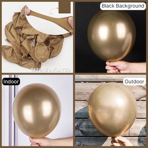 PartyWoo Chrome Gold Balloons 92 pcs Different Sizes Pack of 18 12 10 5 Inch Metallic Gold Balloon Arch Kit Garland for Birthday Graduation Baby Shower Wedding Party Decorations Gold-G127 in Saudi Arabia