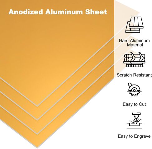 PATIKIL 12x12x1/32inch Anodized Aluminum Sheet, Metal Square Aluminum Plate 0.8mm Thick Engraving Blanks for Laser Engraving DIY Decorative Crafting Home Decoration, Silver Tone in Saudi Arabia