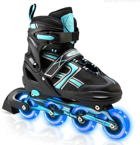 Xino Sports Kids Inline Skates for Girls & Boys - Adjustable Skates with LED Illuminating Light Up Wheels - Youth Skates for Indoors & Outdoors in Kuwait