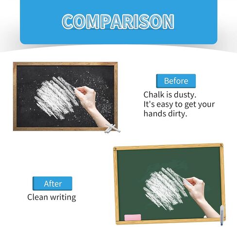 8-Pack Premium Transparent Chalk Holders - Teacher's Choice Easy Press Extension, Dust-Free Grip, Durable Plastic Shell for Classroom, Office, and Art Use in Saudi Arabia