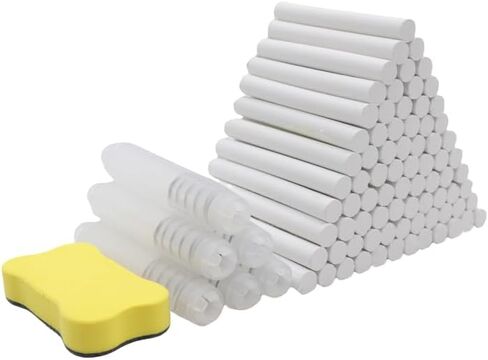 8-Pack Premium Transparent Chalk Holders - Teacher's Choice Easy Press Extension, Dust-Free Grip, Durable Plastic Shell for Classroom, Office, and Art Use in Saudi Arabia