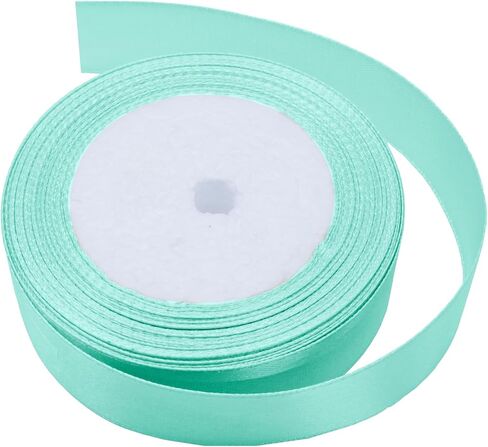 Mint Satin Ribbon 1 Inch x 25 Yards, Wedding Bouquet Ribbon Solid Color Ribbon for Gift Wrapping, Decorative Ribbon Party Ribbon for Crafts Wreaths Sewing Projects in Kuwait
