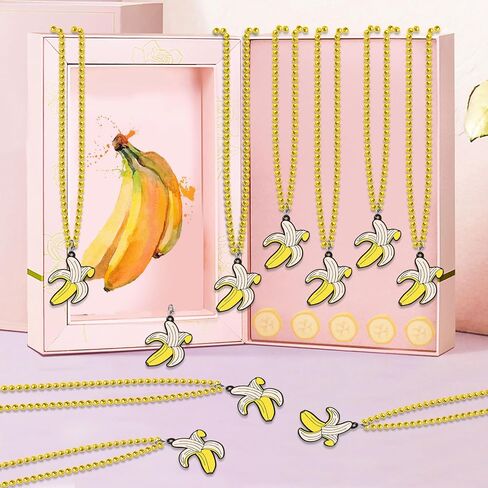 24 Pack Banana Necklace Party Favors for Fruit Themed Baby Shower, Birthday Party Goodie Bag Fillers，School Carnival Rewards, Photography Props, Home Decorations, Classroom Prize in Saudi Arabia