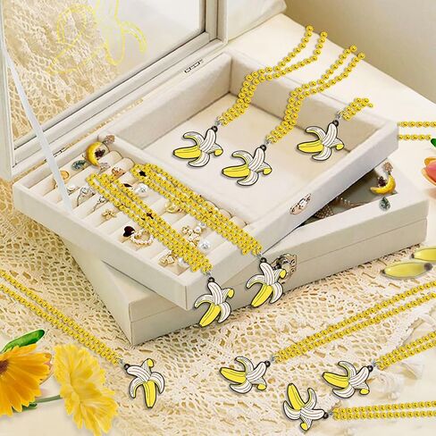 24 Pack Banana Necklace Party Favors for Fruit Themed Baby Shower, Birthday Party Goodie Bag Fillers，School Carnival Rewards, Photography Props, Home Decorations, Classroom Prize in Saudi Arabia