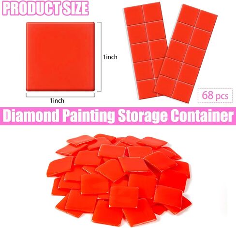 68Pcs Diamond Art Wax DIY Diamond Art Painting Glue Clay Wax, Red Diamond Art Wax Refills with Storage Box for Embroidery Accessories Tools Set, Diamond Dot Projects (1 in) in Saudi Arabia