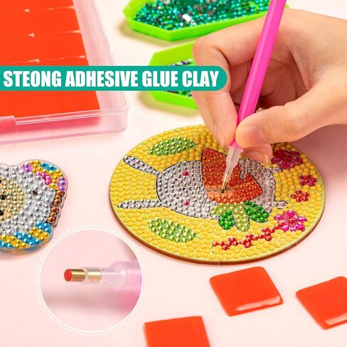 68Pcs Diamond Art Wax DIY Diamond Art Painting Glue Clay Wax, Red Diamond Art Wax Refills with Storage Box for Embroidery Accessories Tools Set, Diamond Dot Projects (1 in) in Saudi Arabia