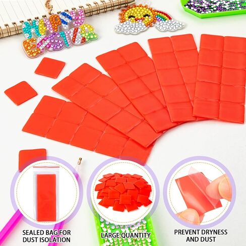 68Pcs Diamond Art Wax DIY Diamond Art Painting Glue Clay Wax, Red Diamond Art Wax Refills with Storage Box for Embroidery Accessories Tools Set, Diamond Dot Projects (1 in) in Saudi Arabia