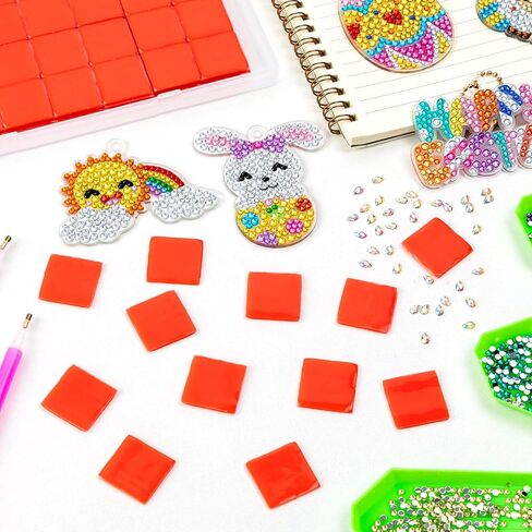 68Pcs Diamond Art Wax DIY Diamond Art Painting Glue Clay Wax, Red Diamond Art Wax Refills with Storage Box for Embroidery Accessories Tools Set, Diamond Dot Projects (1 in) in Saudi Arabia