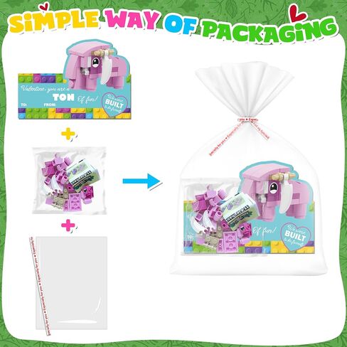 Valentines Day Cards for Kids - 24 Packs Insect Building Blocks with Valentines Day Cards, Valentines Gifts for School, Classroom Exchanges Gifts, Funny Party Favors for Kids, Boys, Girls in Saudi Arabia