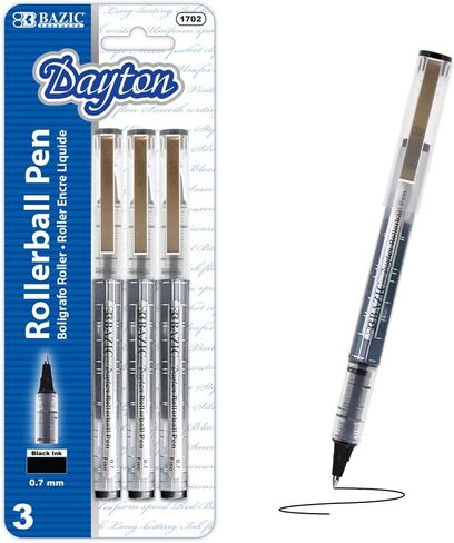 قلم كرة دوارة دايتون من بازيك 0.7 مم، ألوان متنوعة، أقلام حبر سائلة متدفقة منظمة، أقلام كرة دوارة كتابة سلسة للمكتب (6/عبوة)، عبوة واحدة in Kuwait