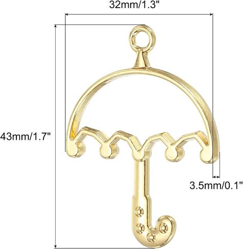 PATIKIL Alloy Open Back Bezel Pendants, Umbrella Shaped Hollow Resin Pendant Frame for DIY Crafts Earrings Necklace Bracelet Making in Kuwait