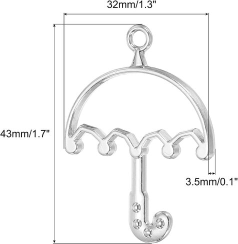 PATIKIL Alloy Open Back Bezel Pendants, Umbrella Shaped Hollow Resin Pendant Frame for DIY Crafts Earrings Necklace Bracelet Making in Kuwait